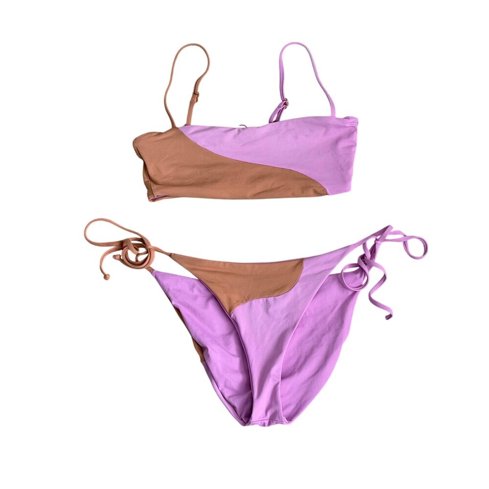 L*Space Ari Bikini Top & Dani Bikini Bottom Swimwear Set Rosebud Putty Women's S - Picture 3 of 7